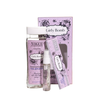 Подарочный набор Girly Bomb Vouge Collection (Гель для душа + парфюмерная вода в ручке)