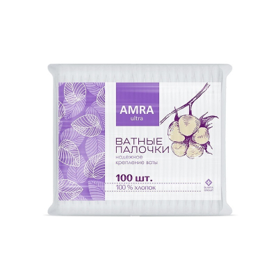 Палочки ватные AMRA пакет 100шт