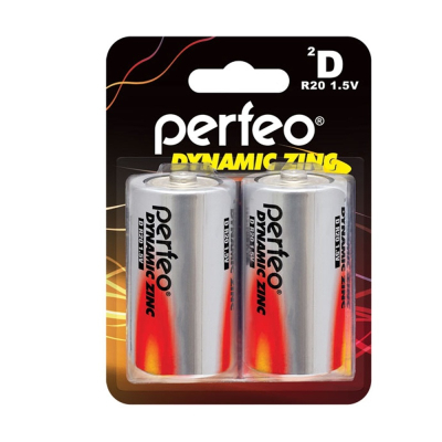 Батарейки Perfeo R20 Dynamic Zinc блистер 2шт