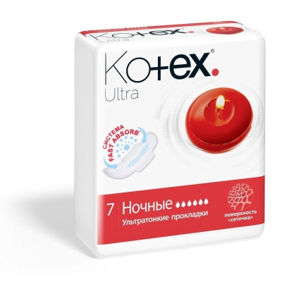 Прокладки Kotex ULTRA ночные сеточка 7шт 