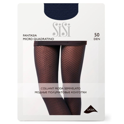 Колготки Sisi Fantasia Micro Quadratino Blue 1/2 (S/M)
