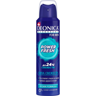Дезодорант спрей Deonica мужской POWER FRESH (Vegan Formula)