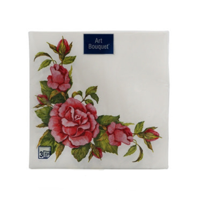 Салфетки Bouquet de Luxe  Дикая роза 24х24 3-хслойные 25 листов