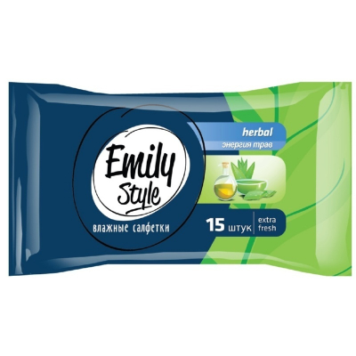 Салфетки влажные Emily Style Энергия трав 15шт 