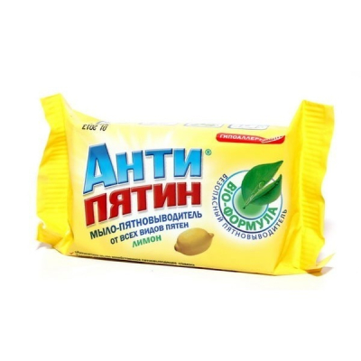 Мыло туалетное АНТИПЯТИН от пятен натуральная желчь Лимон 90гр