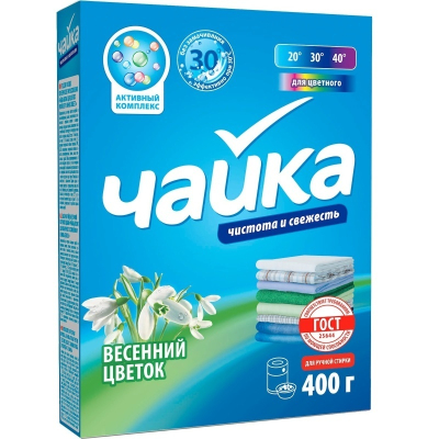 Стиральный порошок Чайка Ручная Весенний цветок для цветного 400гр