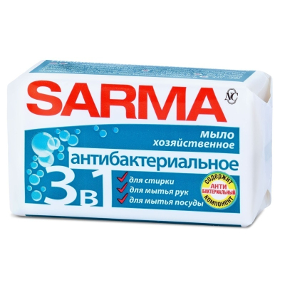 Мыло хозяйственное SARMA антибактериальное 140гр