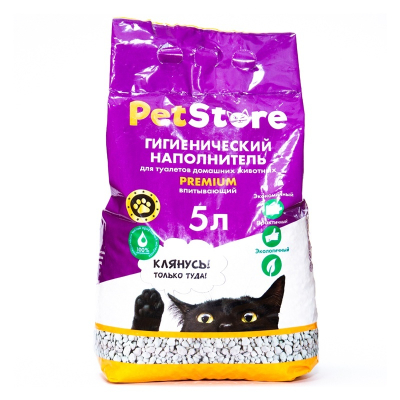 Гигиенический наполнитель PetStore глиняный впитывающий 5л