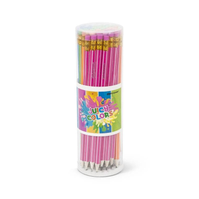 Карандаш чернографитовый schoolФОРМАТ JUICY COLORS HB с ластиком заточенный, шестигранный