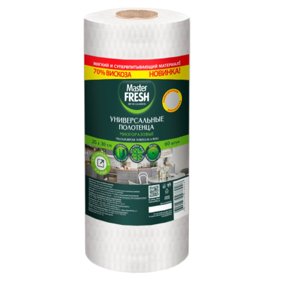 Полотенца Master FRESH  вискозное 25*30см 60шт в рулоне 