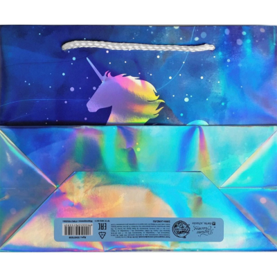 Пакет подарочный (23*18*10) голографический Unicorn 5307559