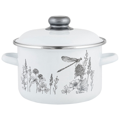 Кастрюля Appetite Flora-2 эмаль цилиндр 2л