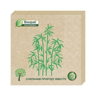Салфетки  Bouquet eco-friendly  Крафт Бамбук 33х33см 2-хслойные 25 листов