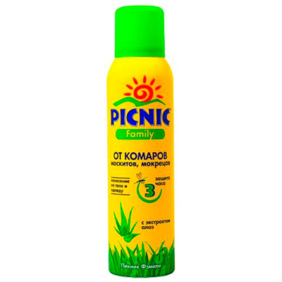 Аэрозоль от комаров Picnic Famili  150 см3 /12 