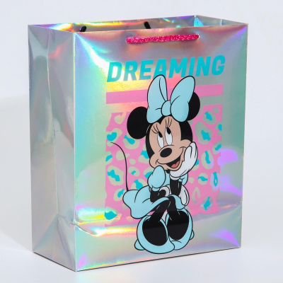Пакет подарочный (25*21*10) голография Dreaming Минни Маус  5510789