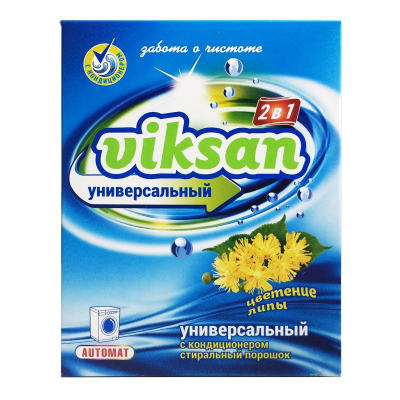 Стиральный порошок Viksan автомат 2 в1 с кондиционером цвет липы 400гр