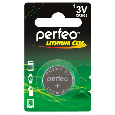 Батарейки Perfeo CR2025 1шт Lithium Cell