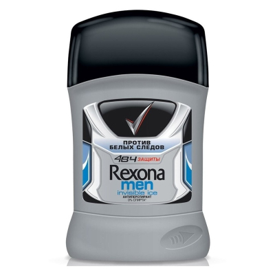Дезодорант твердый Rexona мужской Инвизибл Айс/Прозрачный лед 50гр 