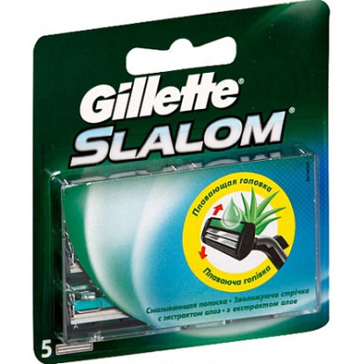 Кассета Gillette Slalom со смазывающей полоской 5шт 