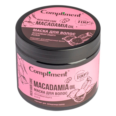 Маска для волос Compliment Rich Hair Care Интенсивная защита и блеск MACADAMIA OIL 400мл