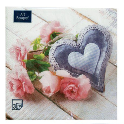 Салфетки  Bouquet Art  Сердце для любимой 33х33см 3-хслойные 20 листов
