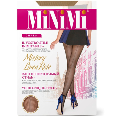 Колготки Minimi MISTERY LINEA RETE сетка со швом по ноге Daino S/M