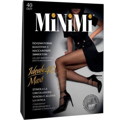 Колготки Minimi IDEALE 40 MAXI (утяжка по ноге) Nero 7 (XXXL)